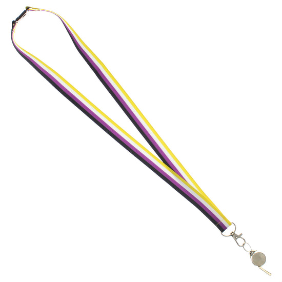 Metal Whistle on Non-Binary Lanyard