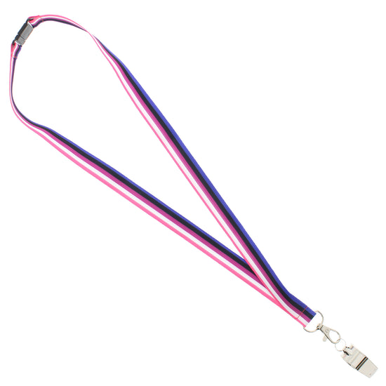 Metal Whistle on Genderfluid Lanyard