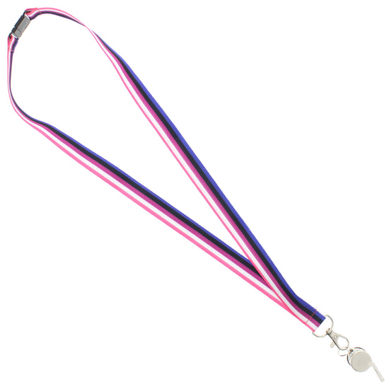 Metal Whistle on Genderfluid Lanyard