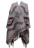 Reversible Aztec Print Winter Poncho/ Shawl