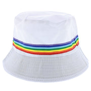 Reversible Bucket Hat with Rainbow Stripe