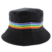 Reversible Bucket Hat with Rainbow Stripe