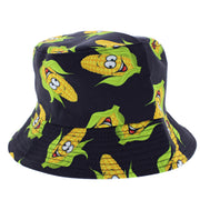 Reversible Smiley Face Corn on the Cob Bucket Hat