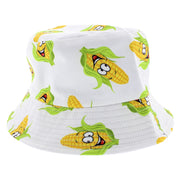 Reversible Smiley Face Corn on the Cob Bucket Hat