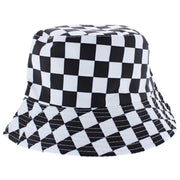 Reversible Checkered Bucket Hat