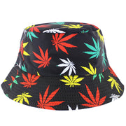 Reversible Multicolour Rasta Leaf Bucket Hat