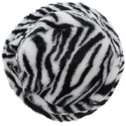 Zebra Print Faux Fur Bucket Hat