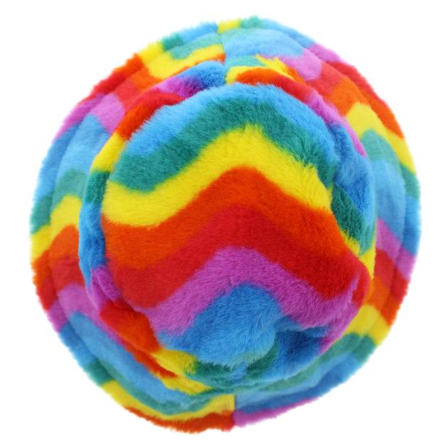 Rainbow Wavey Faux Fur Bucket Hat