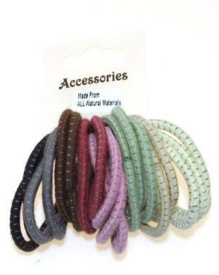 Metal Free Hair Elastics made from Natural fibres 18pcs/card