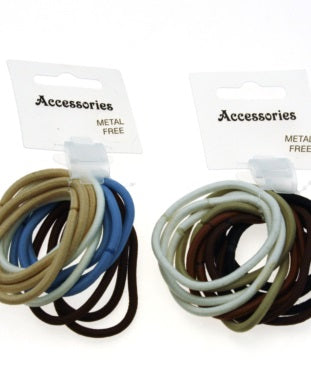 Assorted Metal Free Elastics 12pcs/card