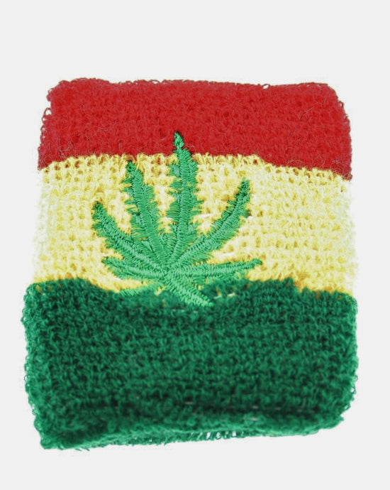 Green Leaf on Rasta Towelling Sweatbands