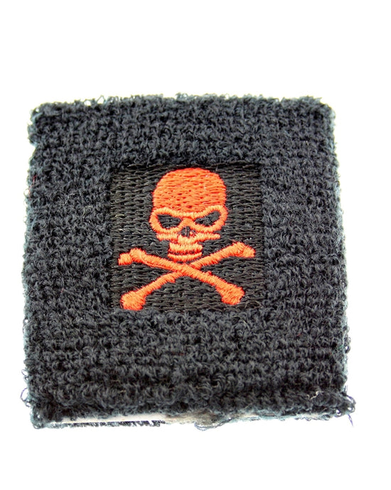 Red Skull & Crossbones on Black Towelling Sweatbands