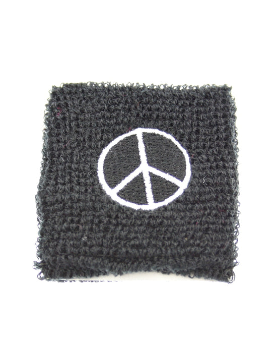 CND/ Peace Sign on Black Towelling Sweatbands