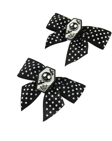 Pair of Polkadot Bows with Coffin
