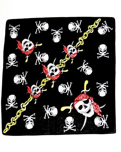 Pirate Skulls with Gold Chain Bandana