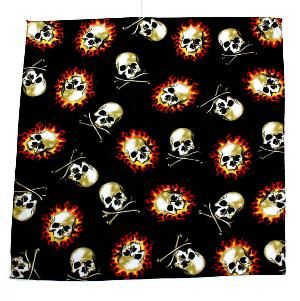 Skull, Crossbones & Flame Bandana