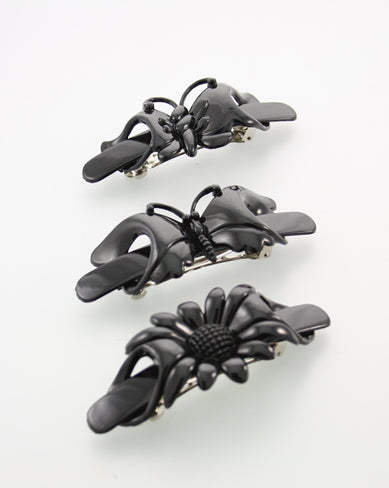 Assorted Insect Black Barrettes