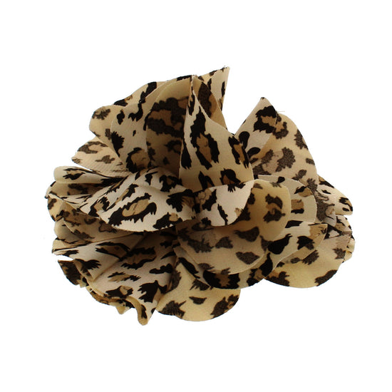 Leopard Print Chiffon Hair Flower Corsage