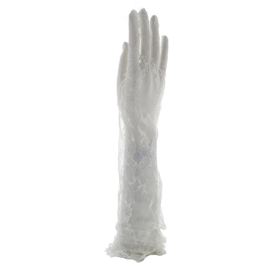 1 Pair Floral Lace Long Gloves