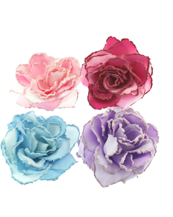 Pastel Shaded Roses on Elastic & Brooch Pin