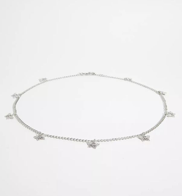 Silver Chain Belt with Butterfly Charms
