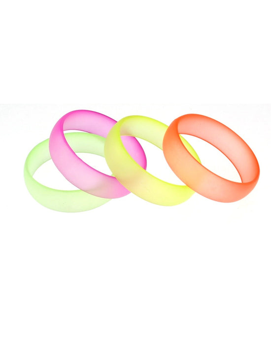 Neon Assorted Transparent Frosted Bangles
