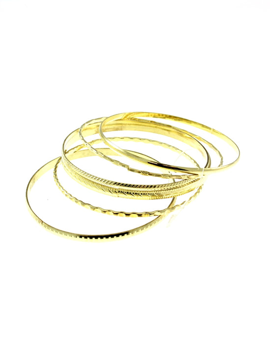 Set of 6 Gold Assorted Patterned Bangles