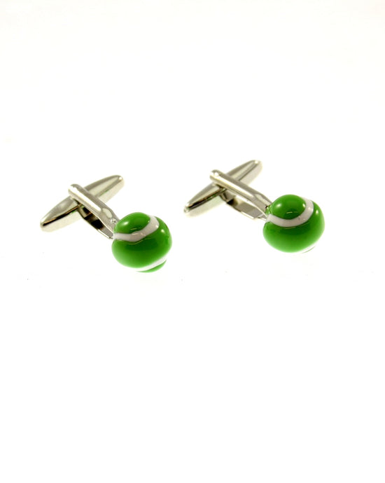 3D Green Tennis Ball Cufflinks