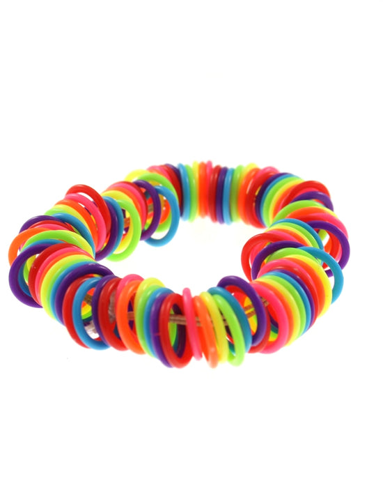 Rainbow Hoops Plastic Bracelet