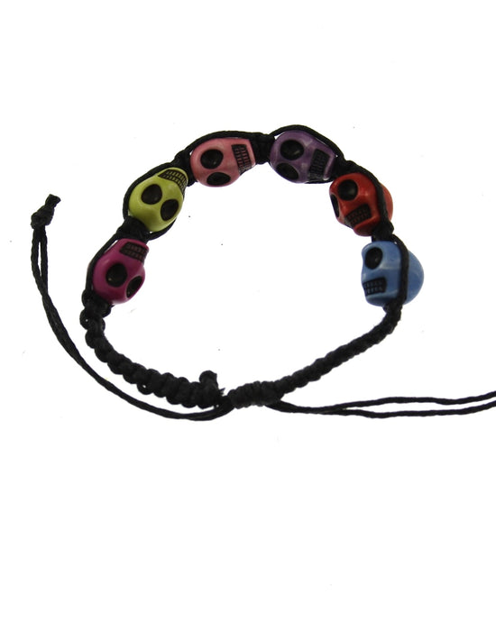 Multicolour Skull Braided Bracelet