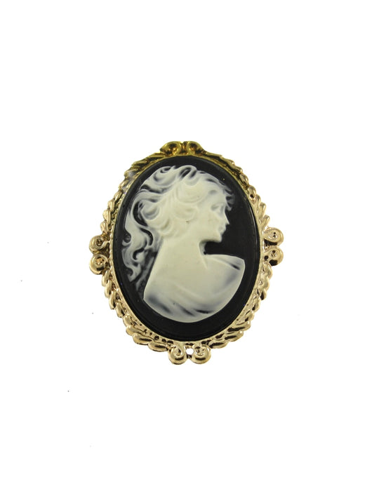 Cameo Brooch with Golden Frame