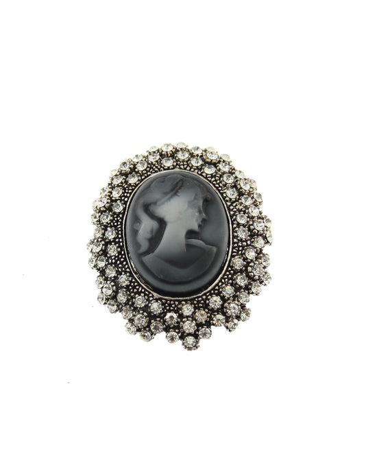 Cameo Brooch with Stones