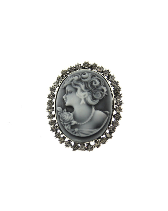 Cameo Brooch with Stones