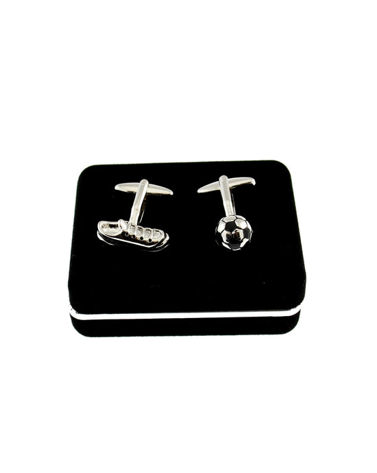 Metallic Football & Boot Cufflinks