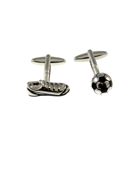 Metallic Football & Boot Cufflinks