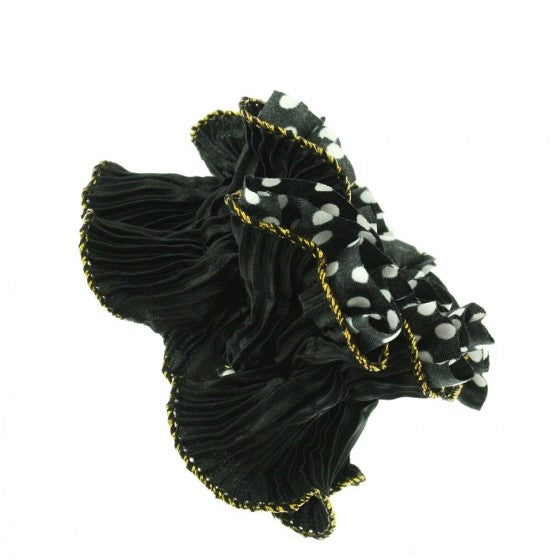 Polka Dot & Plain Frilly Ruffle Hair Scrunchies