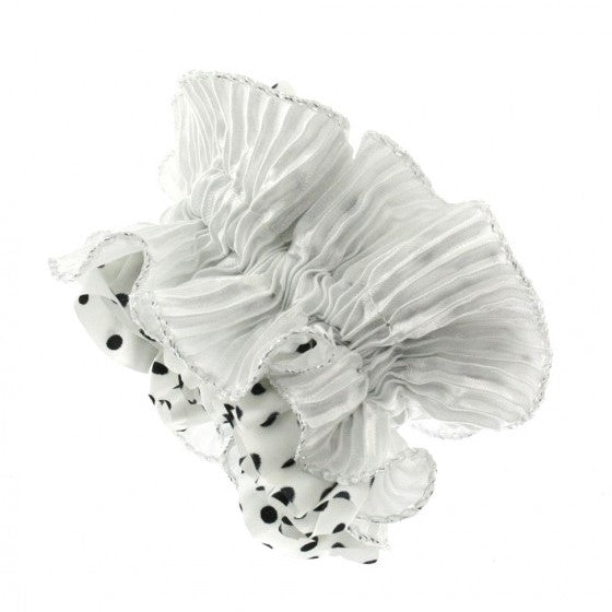 Polka Dot & Plain Frilly Ruffle Hair Scrunchies