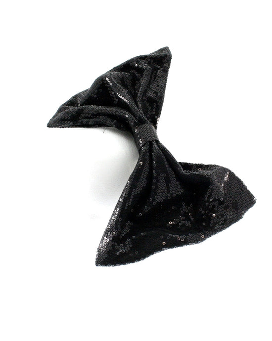 Large Black Sequin Bow on Aliceband