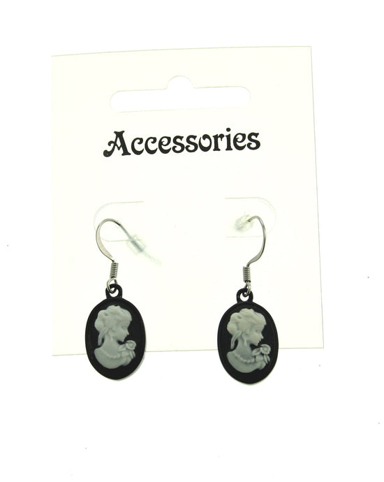 Black Cameo Earrings