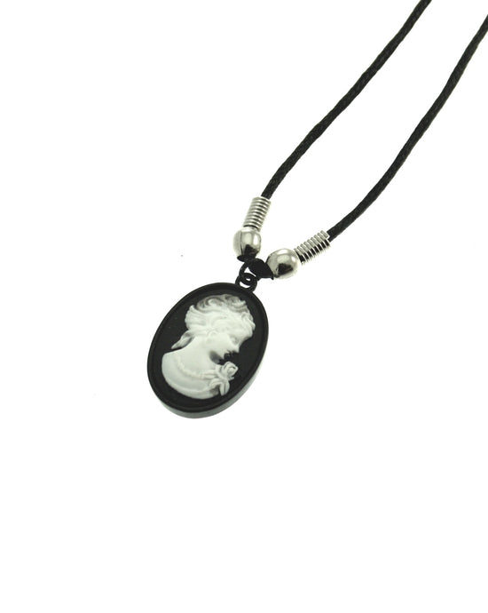 Large Cameo Thong Necklace