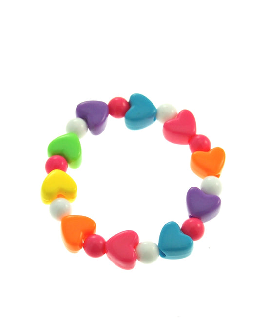 Multicolour & White Heart Bracelet