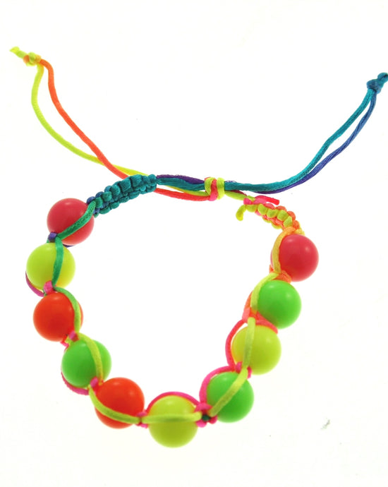 Self-Tie Multicoloured Ball with String Bracelet