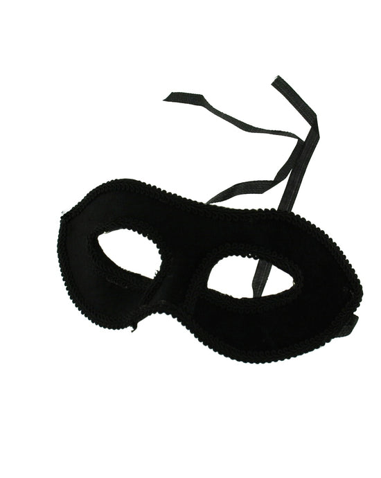 Black Velvet Masquerade Mask with Black Trim