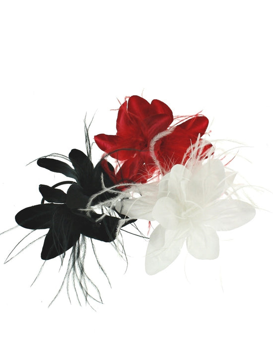Assorted Long Feather Lilies Hair Elastic