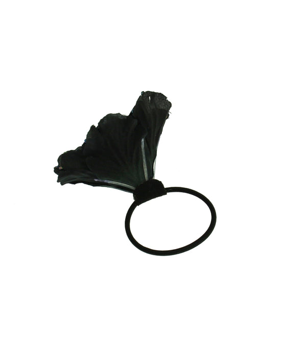 Black Flower with AB Stones Hair Elastic