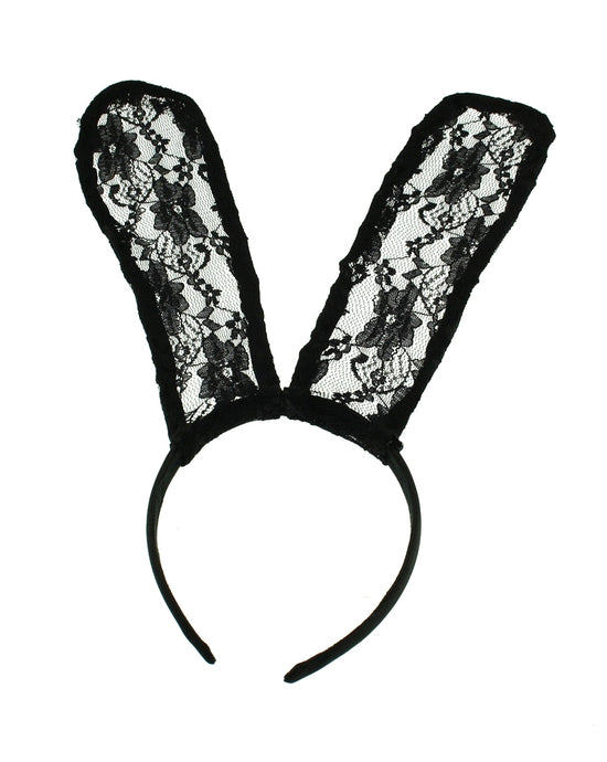 Black Lace Bunny Ears Headband