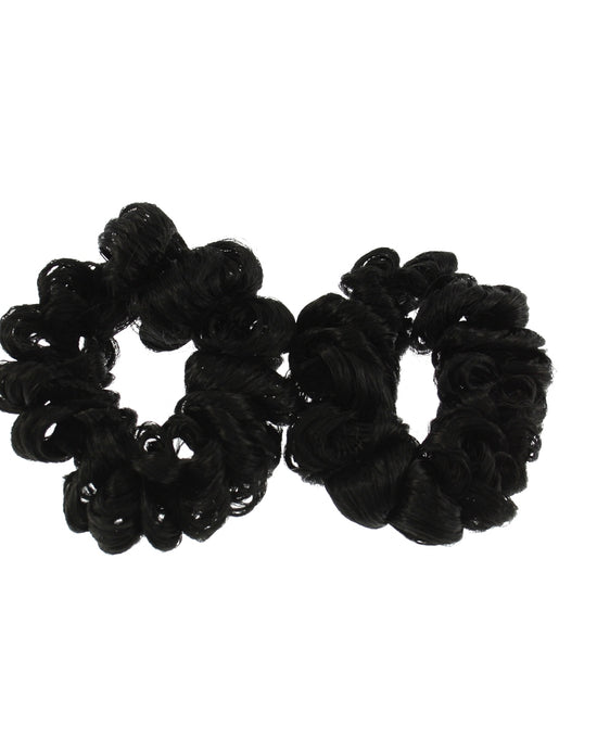 Pair of Black Plaited Hair Scrunchies