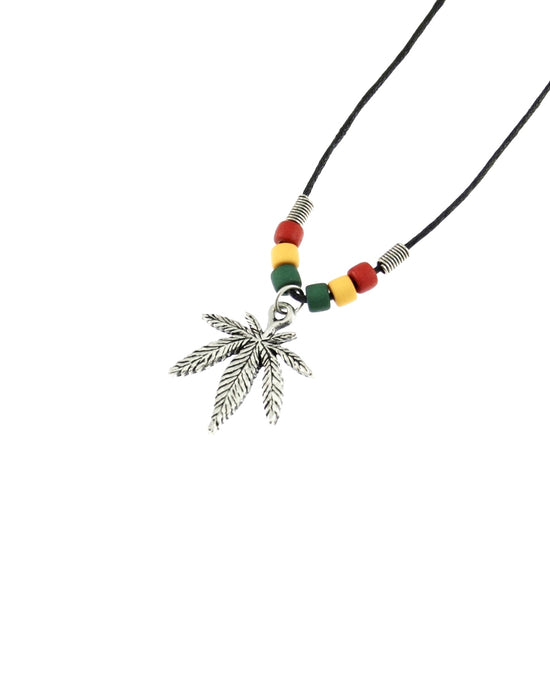 Upside Down Pot Leaf Thong Necklace