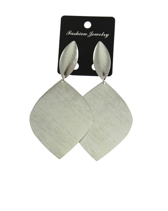 Silver Oval Disc Earrings