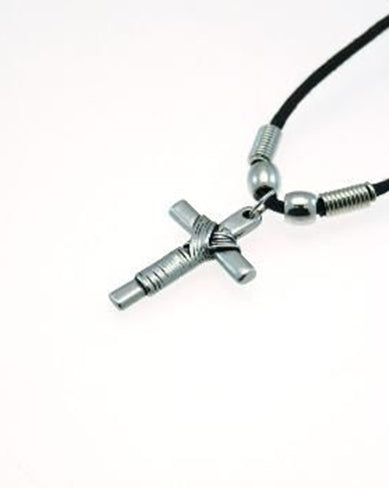 Wrapped Round Cross Thong Necklaces